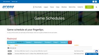 
                            7. Game Schedules - Arena Sports