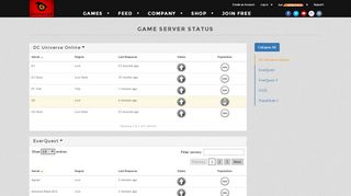
                            4. Game Server Status | Daybreak Game Company