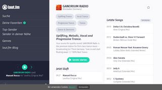 
                            8. GANORIUM RADIO von laut.fm – Uplifting, Melodic, …