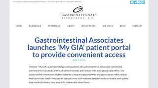 
                            11. Gastrointestinal Associates launches 'My GIA' patient portal to provide ...