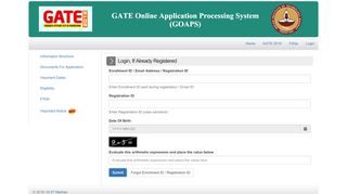 
                            4. GATE - 2019 :: Candidate Login