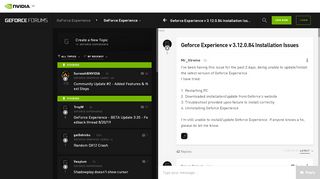 
                            4. Geforce Experience v 3.12.0.84 Insta | NVIDIA GeForce Forums