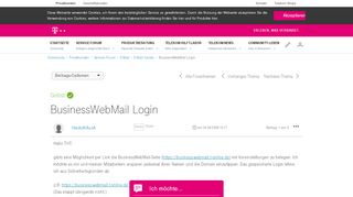 
                            8. Gelöst: BusinessWebMail Login | Telekom hilft …