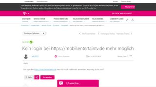 
                            2. Gelöst: Kein login bei https://mobil.entertaintv.de mehr m ...