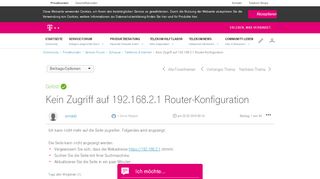 
                            6. Gelöst: Kein Zugriff auf 192.168.2.1 Router-Konfiguration ...