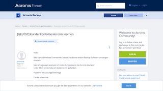 
                            6. [GELÖST] Kundenkonto bei Acronis löschen | Acronis Forum