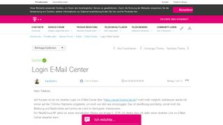 
                            7. Gelöst: Login E-Mail Center | Telekom hilft Community