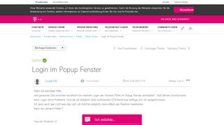 
                            2. Gelöst: Login im Popup Fenster | Telekom hilft …