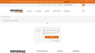 
                            2. Generac Power Systems - My Account