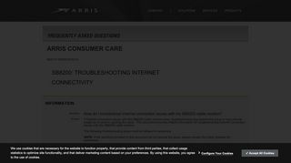 
                            2. General FAQs: SB8200: Troubleshooting Internet Connectivity