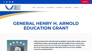 
                            11. General Henry H. Arnold Education Grant - Air Force Aid Society