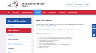 
                            10. General Information / Aeries Parent Portal - Antioch