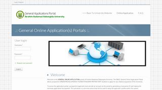 
                            2. .:: General Online Application(s) Portals ::. | Applications Portal : IBBUL