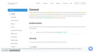 
                            3. General - sms77.io