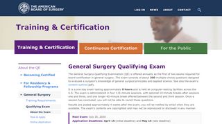 
                            3. General Surgery Qualifying Exam | American Board of Surgery