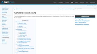 
                            7. General troubleshooting - ArchWiki - Arch Linux