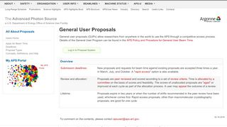 
                            1. General User Proposals | Advanced Photon Source