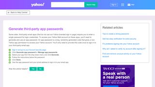 
                            2. Generate third-party app passwords | Yahoo Help - SLN15241
