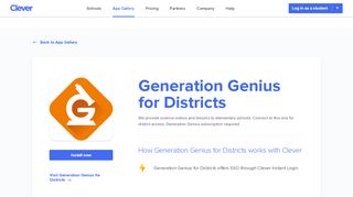 
                            3. Generation Genius for Districts - Clever application gallery | Clever