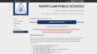 
                            1. Genesis for Parents - Montclair Public Schools