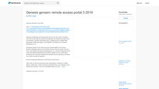 
                            5. Genesis genserv remote access portal 3 2019 | biculsihigh