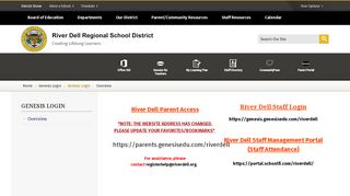 
                            11. Genesis Login / Overview - River Dell Regional School District