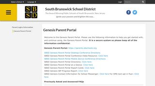 
                            5. Genesis Parent Portal - South Brunswick Board of Education