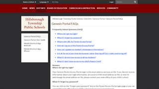 
                            5. Genesis Portal FAQs - Hillsborough Township Public Schools