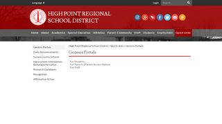 
                            3. Genesis Portals - High Point Regional School District