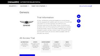 
                            4. Genesis - SiriusXM Dealer Portal