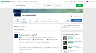
                            9. Geneva Worldwide - Interpreting or translation | Glassdoor