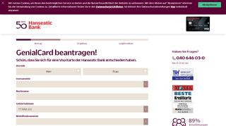 
                            5. GenialCard online beantragen | GenialCard | Hanseatic Bank