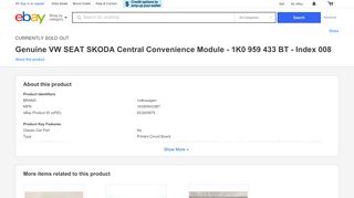 
                            4. Genuine VW SEAT SKODA Central Convenience Module - 1K0 959 ...