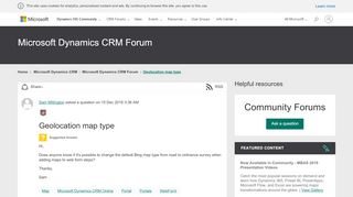 
                            4. Geolocation map type - Microsoft Dynamics CRM Forum ...