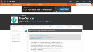 
                            7. GeoServer / [Geoserver-users] cannot login to …