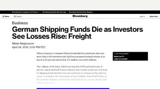 
                            6. German Shipping Funds Die as Investors See Losses Rise ...