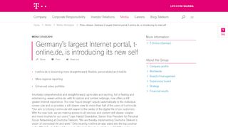 
                            2. Germany's largest Internet portal, t-online.de, is introducing its ...