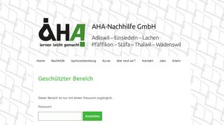 
                            1. Geschützter Bereich - Login - AHA-Nachhilfe