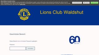 
                            6. Geschützter Bereich - Login - Lions Club Waldshut