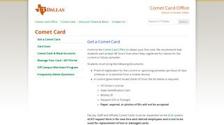 
                            1. Get a Comet Card - Comet Card - Comet Card Office - UT Dallas