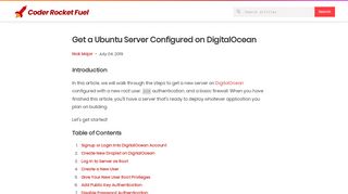 
                            9. Get a Ubuntu Server Configured on DigitalOcean