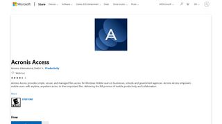 
                            8. Get Acronis Access - Microsoft Store