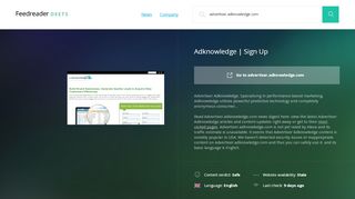 
                            6. Get Advertiser.adknowledge.com news - Adknowledge | Sign Up