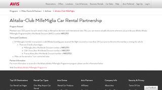 
                            5. Get Alitalia-Club MilleMiglia Rental Benefits with Avis Car Rental | Avis ...