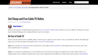 
                            10. Get Cheap and Free Cable TV Online | Grounded Reason