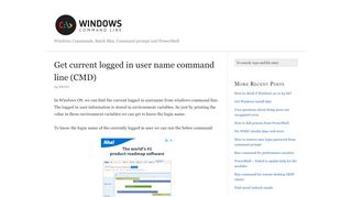 
                            6. Get current logged in user name command line (CMD)