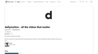 
                            10. Get dailymotion - all the videos that matter - Microsoft Store