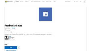 
                            9. Get Facebook (Beta) - Microsoft Store