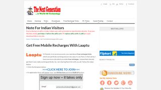 
                            1. Get Free Mobile Recharges With Laaptu ~ The Next ...