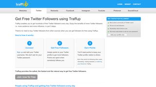 
                            6. Get Free Twitter Followers using Traffup